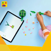 LEGO Creator 3 az 1-ben: Teknős egy vízililiom-virággal 31377 építés közben, LEGO Builder alkalmazással