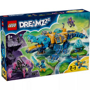 LEGO DREAMZzz 71512 Crocodile Submarine készlet dobozképe, krokodil formájú tengeralattjáróval, minifigurákkal és 2 az 1-ben építési lehetőséggel