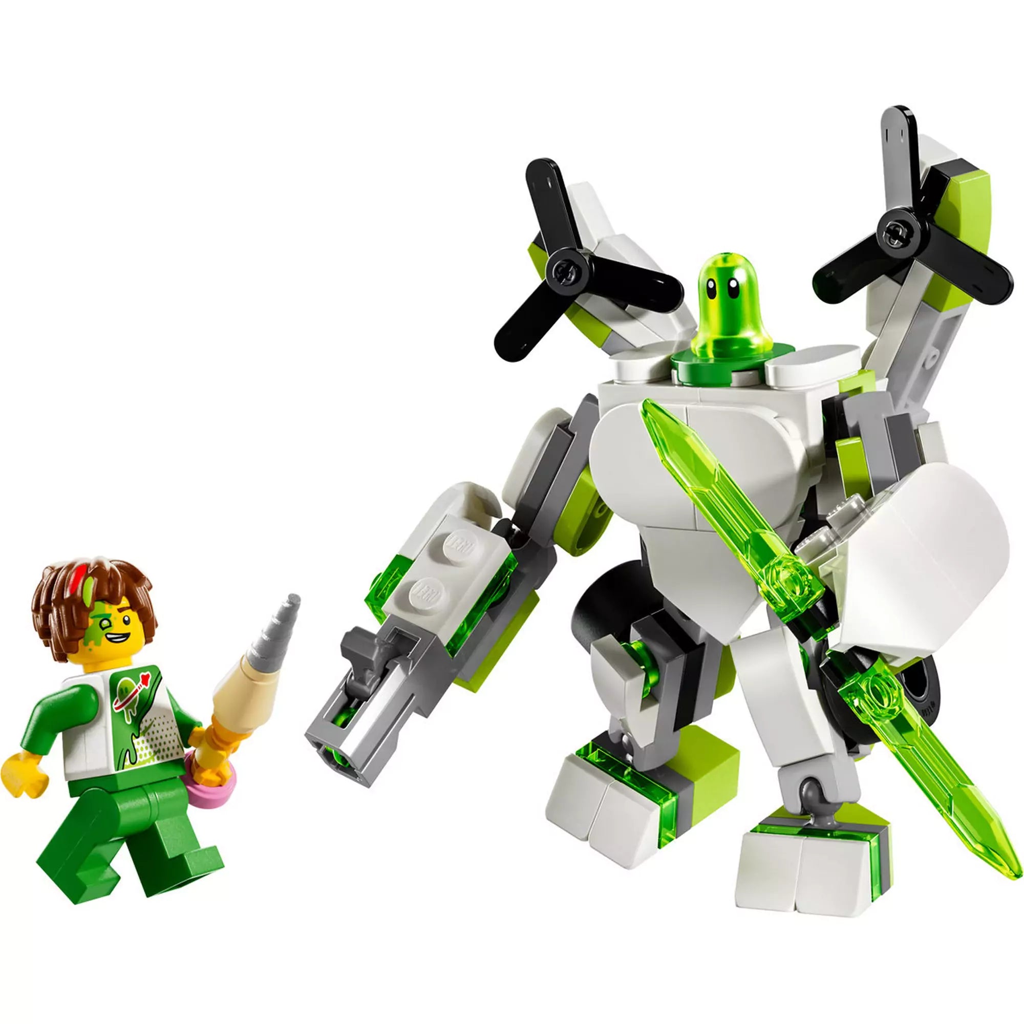 LEGO DREAMZzz Z-Blob robot és járműves kalandjai 71487 – Z-Blob robotpáncél és Mateo minifigura akcióra készen.