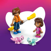 LEGO Friends axolotl figurák közelről, aranyos állatfigurák kreatív szerepjátékhoz