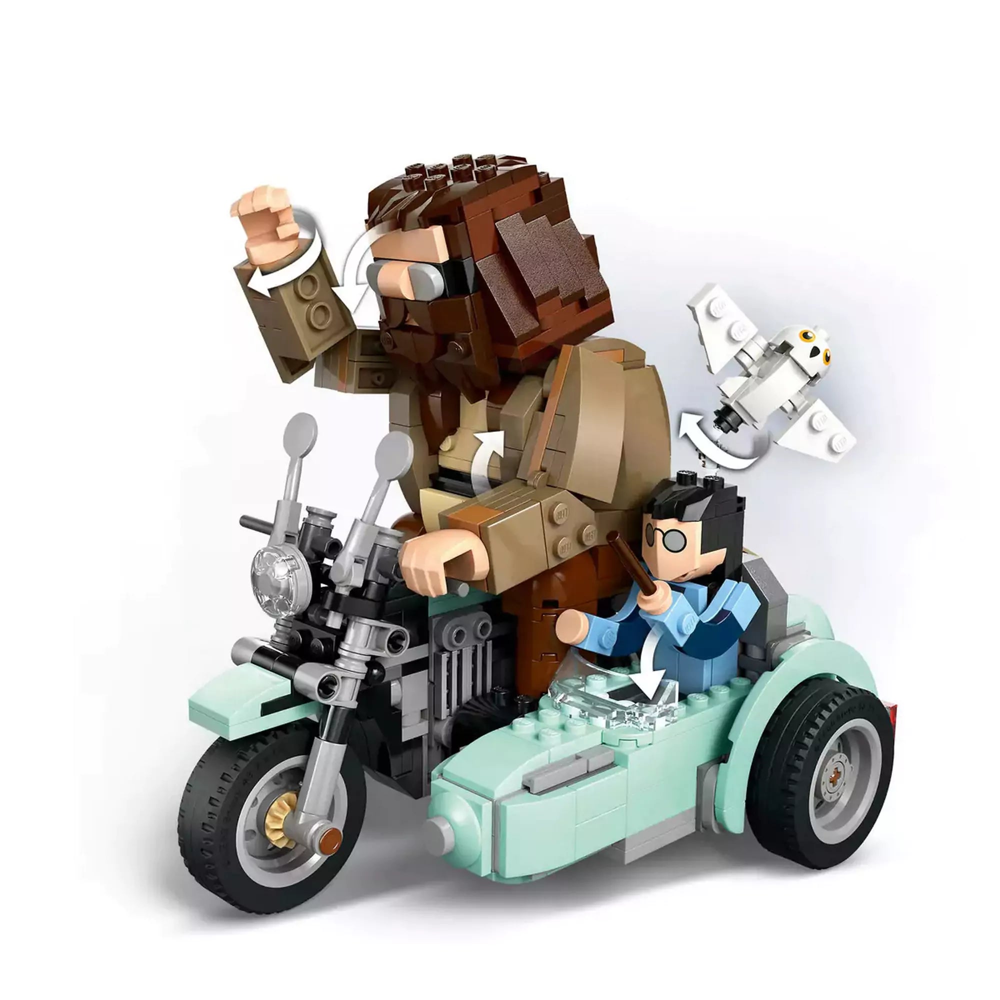 LEGO Harry Potter - Hagrid motoros kalandjai (76443) építőkészlet, Hagrid motorján Harry Potterrel és Hedwig bagollyal a varázsvilágban.