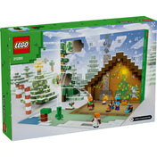 LEGO Minecraft Adventi naptár hátoldala – 24 nyitható ablak, amelyek mögött napi meglepetések, minifigurák és építhető modellek rejtőznek.