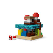 LEGO Minecraft: Minibiomok 21589 gombás minibiom, piros gombákkal és áttetsző elemekkel.
