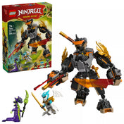 A LEGO NINJAGO 71854 készlet tartalma a dobozzal együtt, fegyverekkel és figurákkal semleges háttéren.