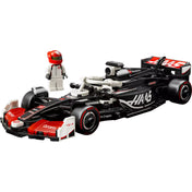 LEGO Speed Champions MoneyGram Haas F1 Team VF-24 versenyautó minifigurával, közelről