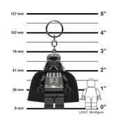LEGO Star Wars Darth Vader LED kulcstartó méretarányos ábrán, 127 mm magas jelöléssel.