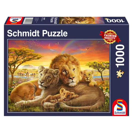 Puzzle Schmidt: Familie de lei care se imbratiseaza, 1000 piese