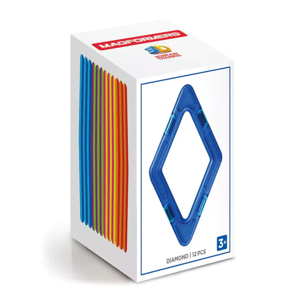 Magformers Diamond Set - Joc magnetic de construcție, 12 piese (romburi)