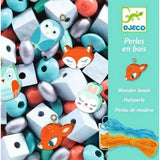 Djeco - Mărgele din lemn cu animale - Set de creație bijuterii DJ09807