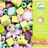 Djeco - Mărgele din lemn cu flori - Set de creație bijuterii DJ09808