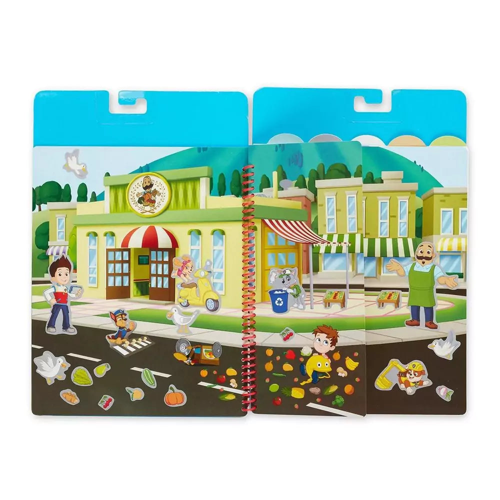 Carte cu stickere pentru utilizare multipla Melissa & Doug - Patrula Catelusilor Golful Aventurilor