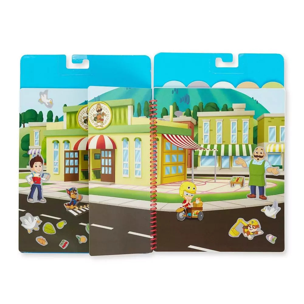 Carte cu stickere pentru utilizare multipla Melissa & Doug - Patrula Catelusilor Golful Aventurilor