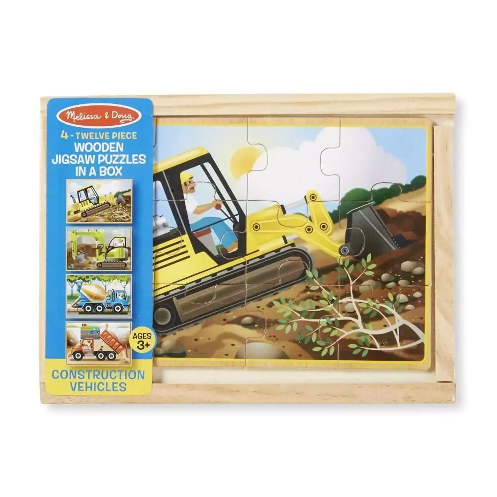 Melissa & Doug - Puzzle din lemn în cutie, construcții