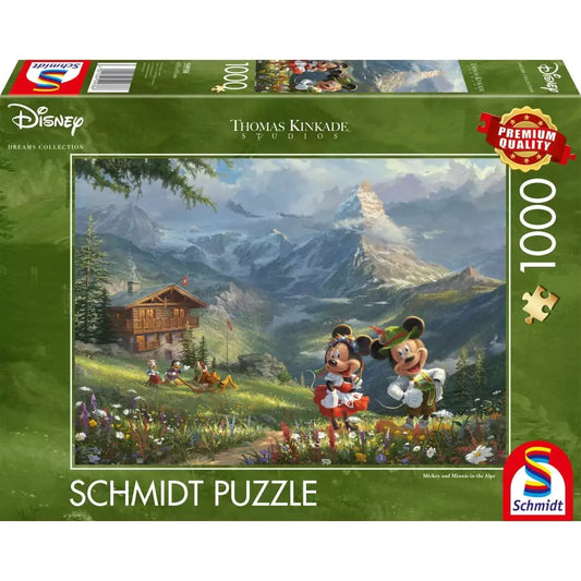 Puzzle Schmidt: Mickey și Minnie în Alpi, 1000 piese