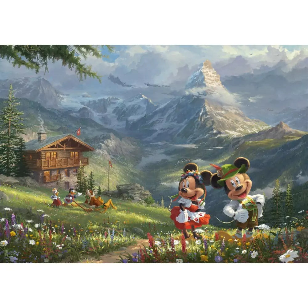 Puzzle Schmidt: Mickey și Minnie în Alpi, 1000 de piese