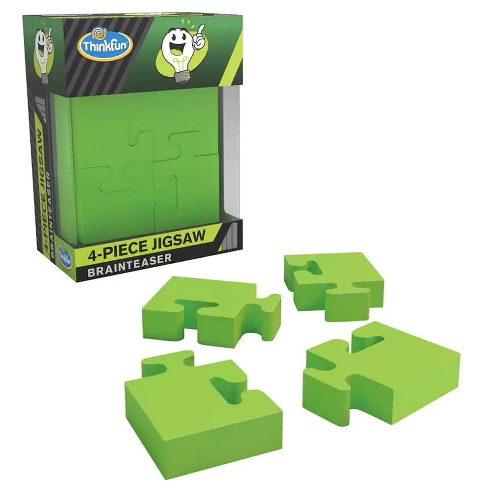 Thinkfun - Brainteaser: 4-Piece Jigsaw doboz eleje és tartozékok