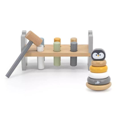 Set stivuitor si mini banc cu ciocan, Pinguin, PolarB