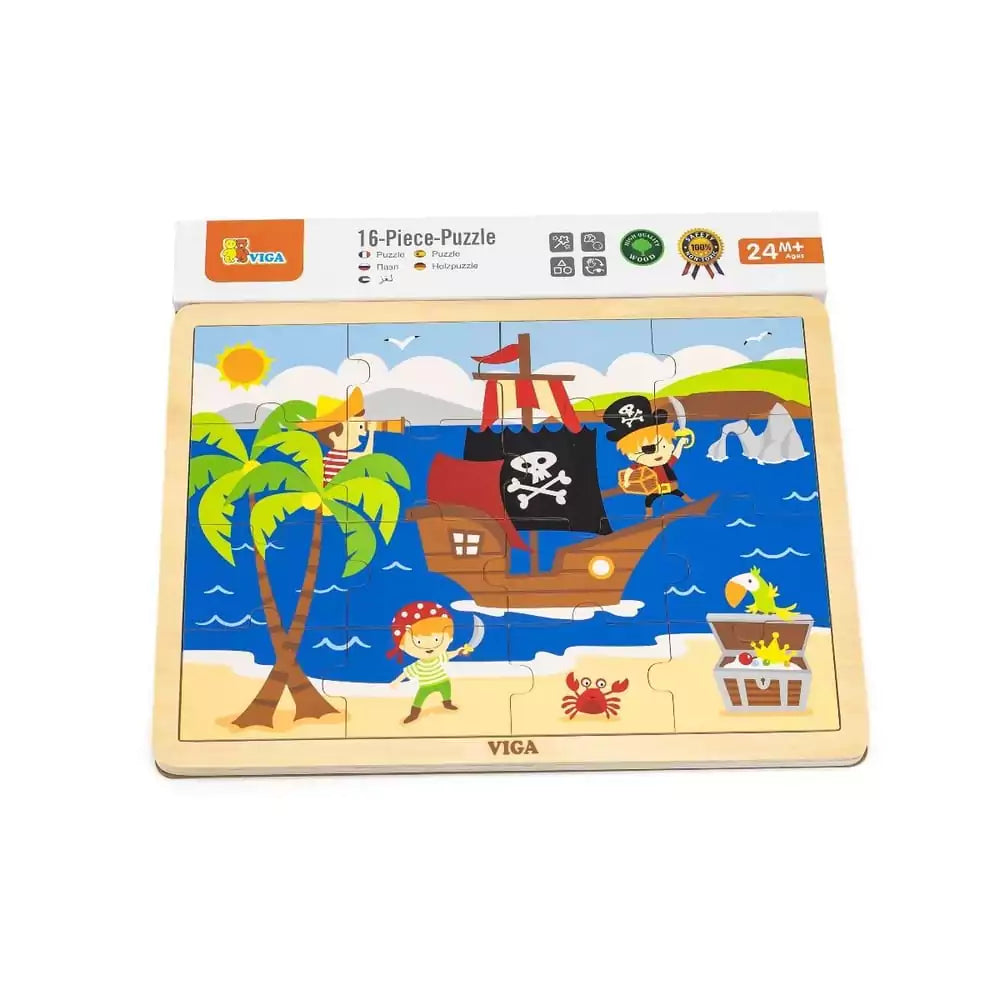 Puzzle din lemn din 16 piese - pirati, Viga