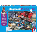 Puzzle Schmidt - Playmobil: Pirați, 60 de piese + Cadou: Figurină Playmobil