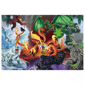 Schleich Eldrador Creatures 200 darabos puzzle kirakott képe, epikus csatajelenettel, varázskristállyal és félelmetes fantasy teremtményekkel