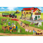 Puzzle 100 de piese - Fermă și piață + Cadou figurină animal
