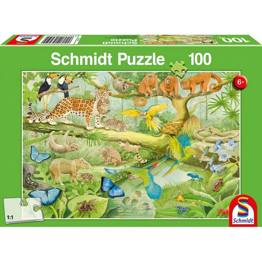 Puzzle Schmidt: Animalele din jungla, 100 piese