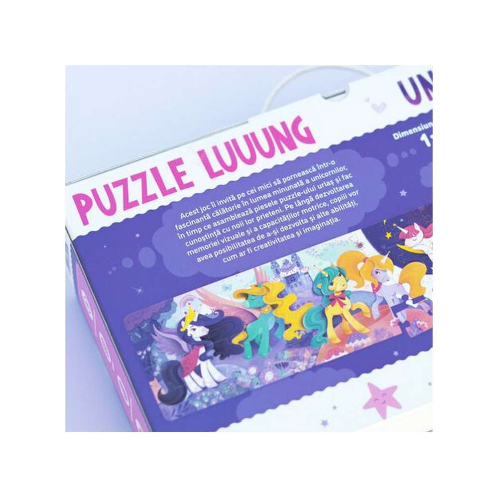 Puzzle lung - Unicorni, 40 de piese
