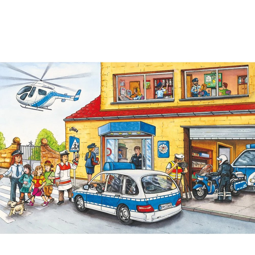 Puzzle Schmidt - Elicopter de poliție, 60 de piese + Cadou: Model elicopter de poliție