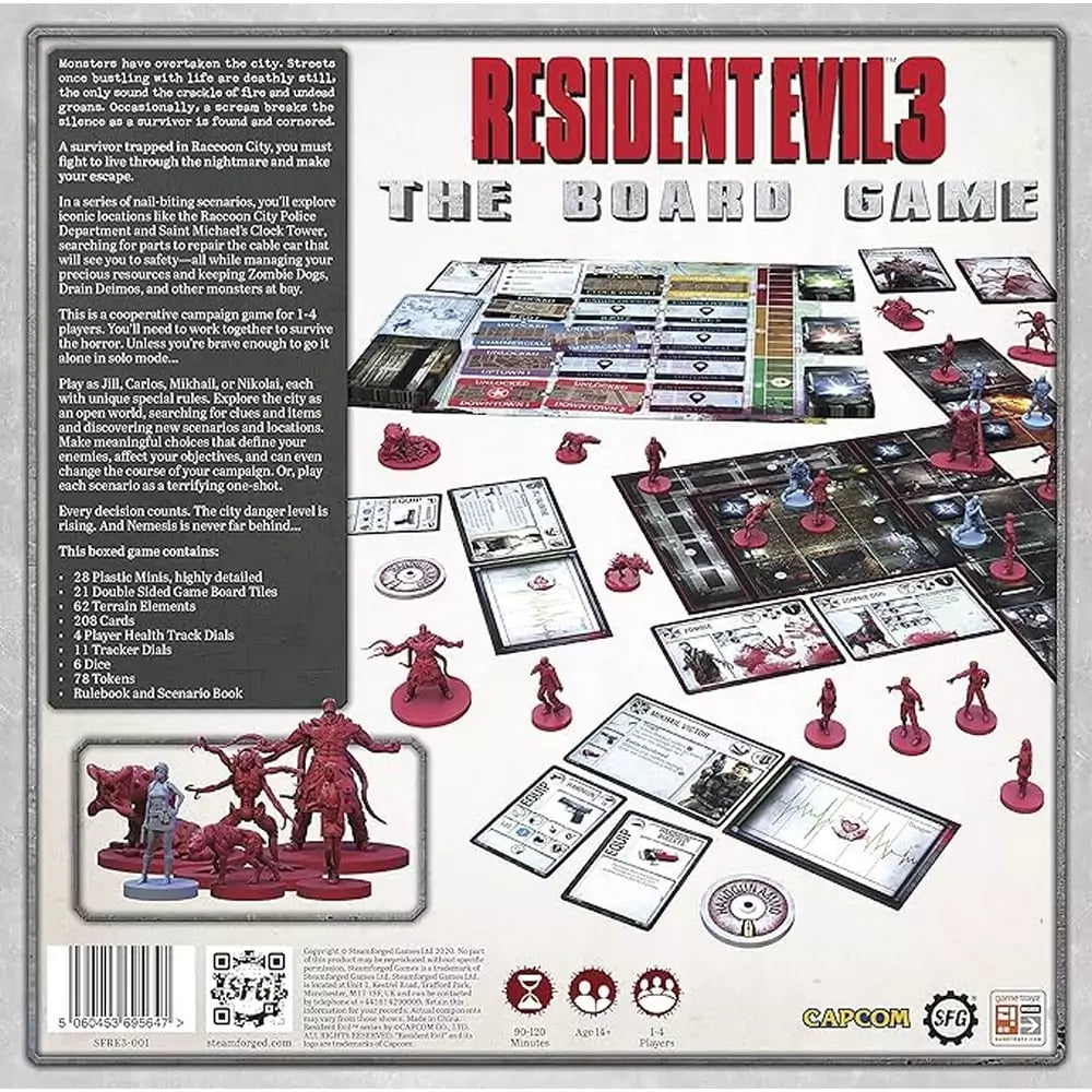 Resident Evil 3: The Board Game - EN Spatele cutiei