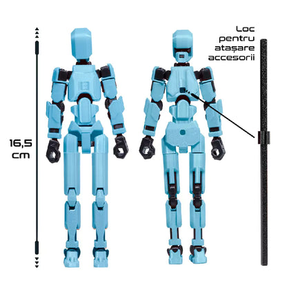 Robot figurina 3D cu articulatii R13 - Albastru deschis