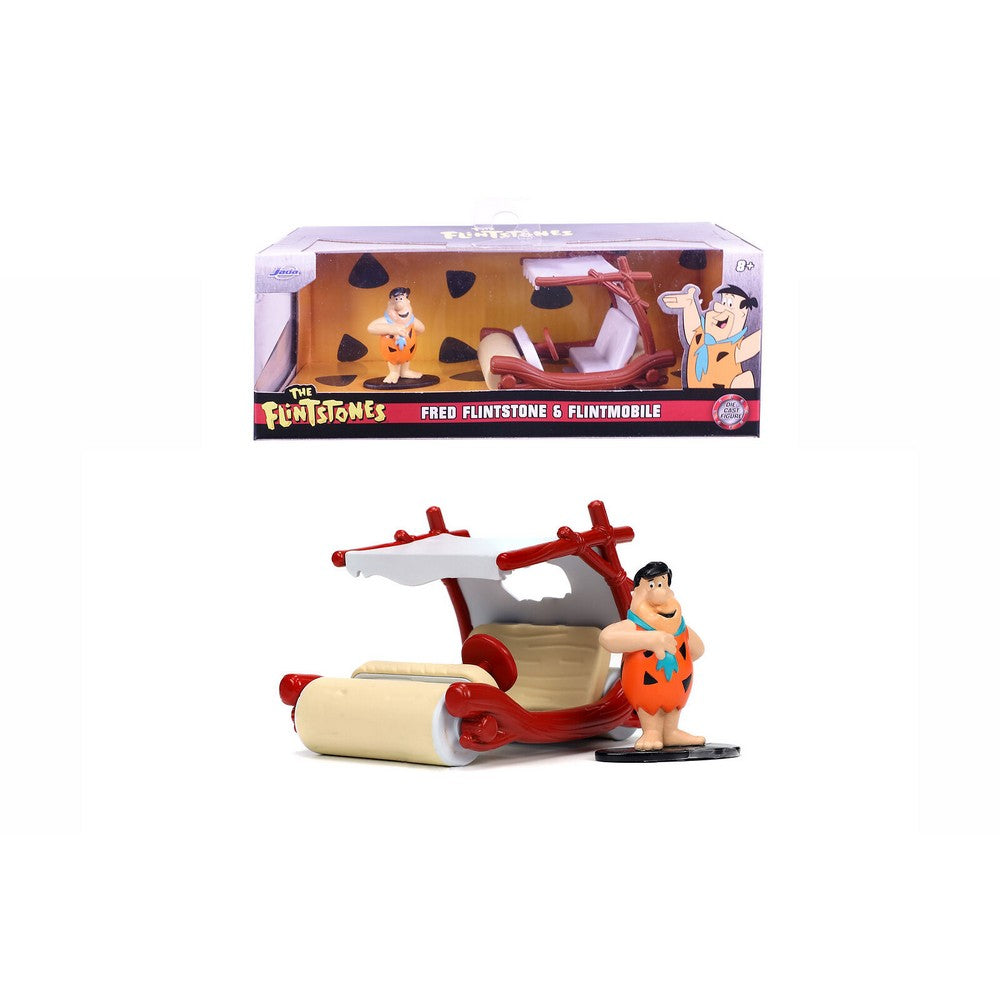 Fred Flinstone & Flintmobile 1/32 Jada Toys cu ambalaj si fara ambalaj