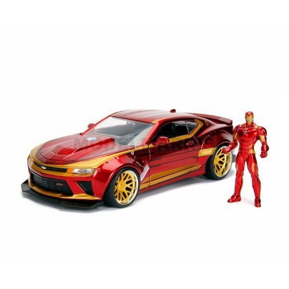 Marvel Iron Man Chevrolet Camaro 1/24 Jada Toys doboz tartalma