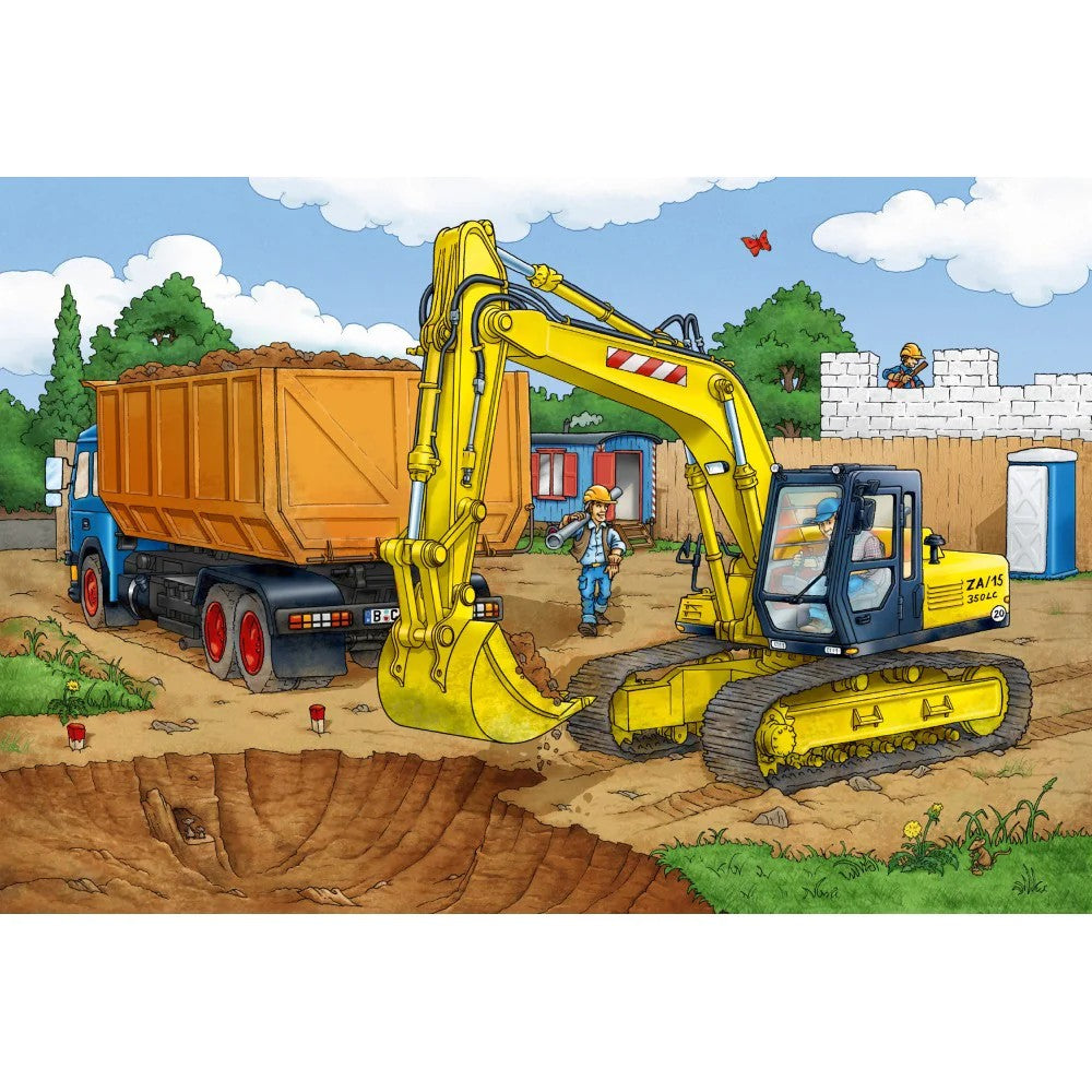 Puzzle Schmidt: Excavator, 40 piese + Cadou: macheta Siku