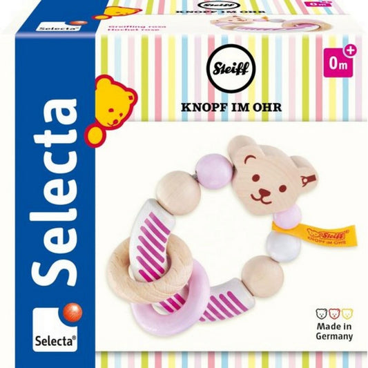 Selecta - Zornăitoare roz cu ursuleț-Steiff prefata cutie