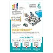 A játék hátoldalán látható leírás, a 3D labirintus elemei és a játékszabályok részletes bemutatásával.