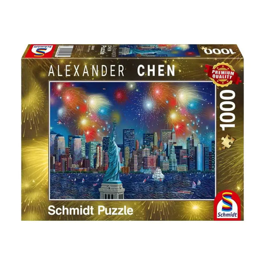 Puzzle Schmidt: Statue of Liberty with fireworks, 1000 piese