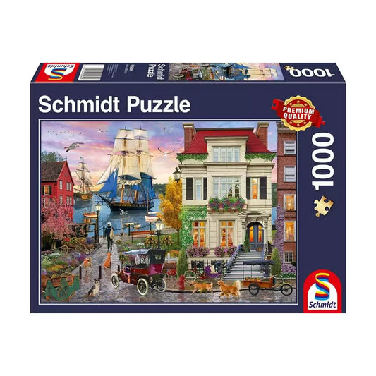 Puzzle Schmidt: Tall Ship in Harbour, 1000 piese