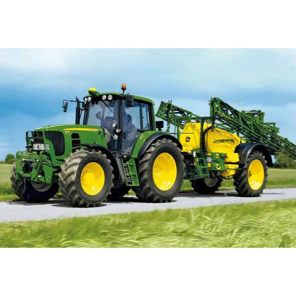 Puzzle Schmidt: John Deere - Tractor 6630 cu pulverizator, 40 piese + Cadou: macheta Siku