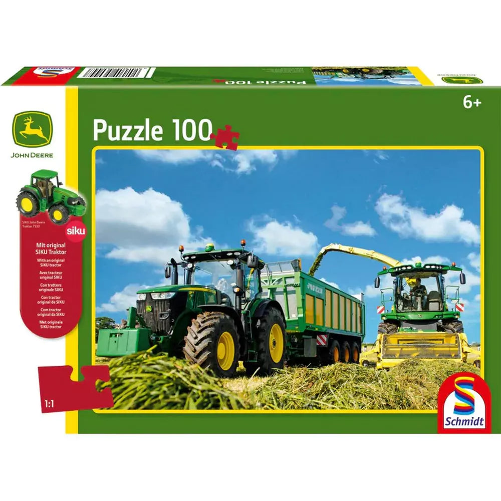 Puzzle Schmidt - John Deere - Tractor 7310R și combină 8600i, 100 piese