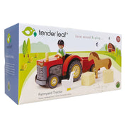 Tractor cu remorcă din lemn premium - Farmyard Tractor - 7 piese - TL8485