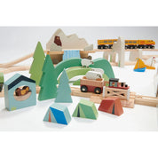 Tender Leaf Toys - Set mare de tren din lemn, 58 piese TL8703