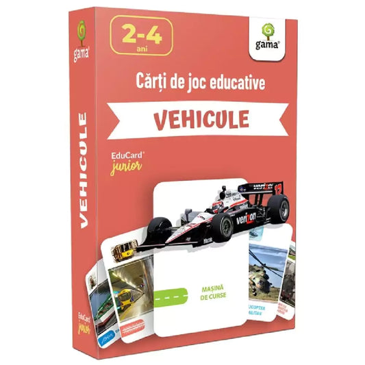 Cărți de joc educative - Vehicule Cutie exterior 