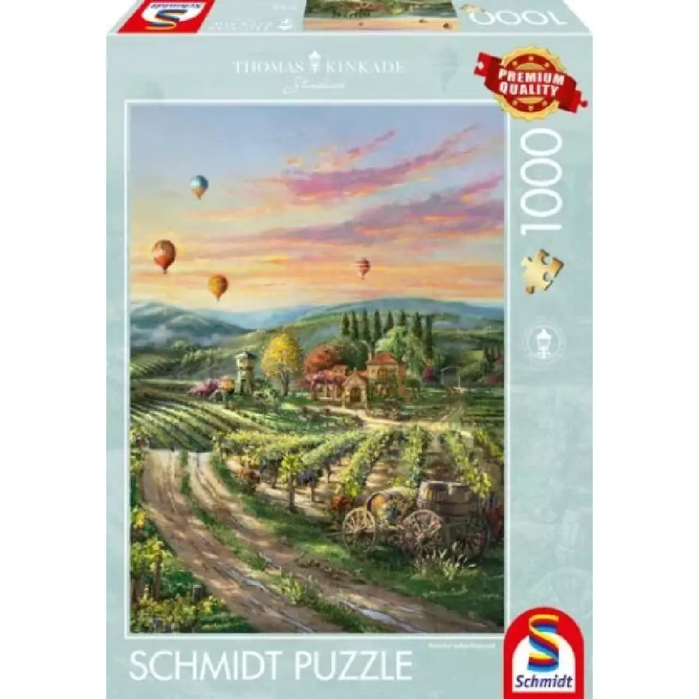 Puzzle Schmidt: Thomas Kinkade - Viața liniștită a viei din vale, 1000 de piese