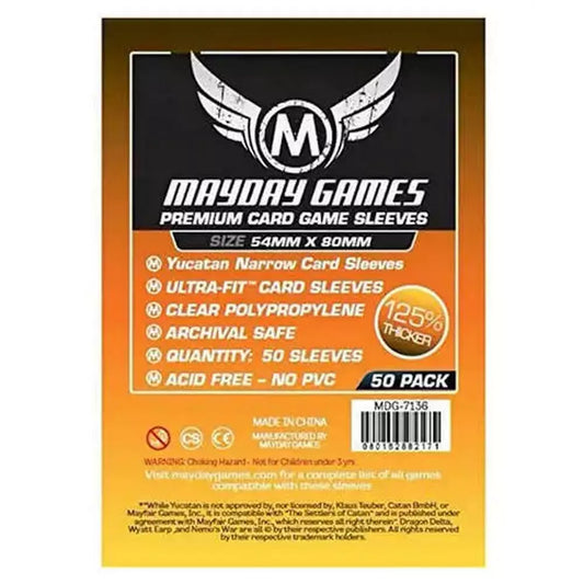 Mayday Yucatan Narrow Premium Card Game Sleeves (pack of 50) 54mm x 80mm 