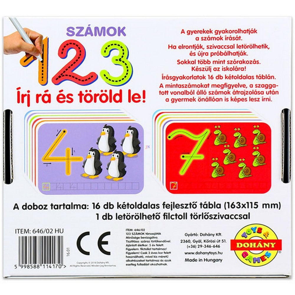 Írj rá és töröld le: Számok 1 2 3 joc în limba maghiară