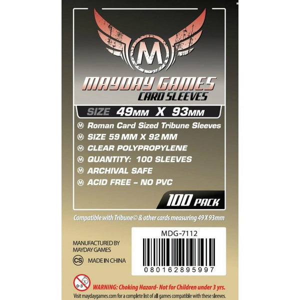 Mayday Standard Card Sleeves (pack of 100) 49mm x 93mm 