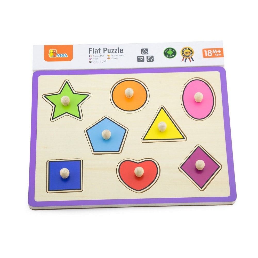 Puzzle colorat cu butoane din lemn, Viga