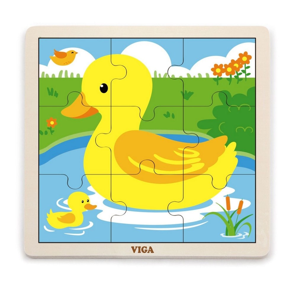 Puzzle din lemn cu 9 piese - Rățușcă, Viga