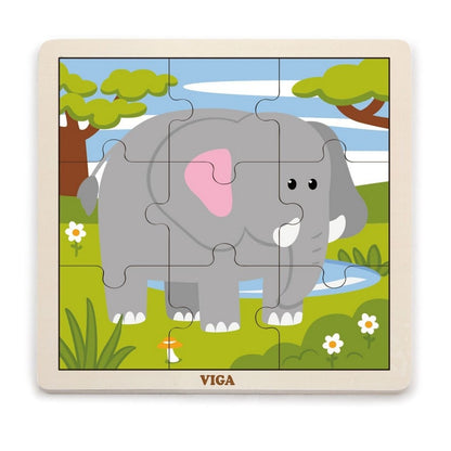 Puzzle din 9 piese mari - elefant