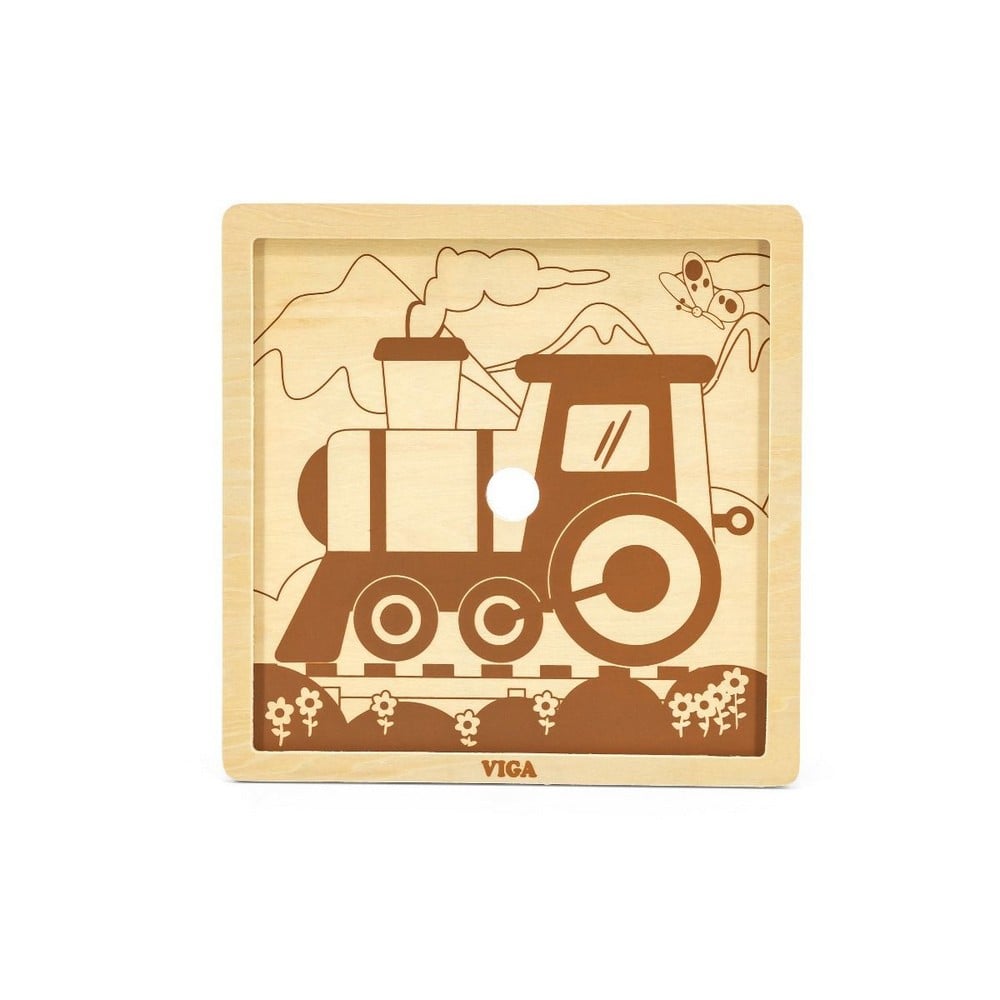 Puzzle din lemn cu 9 piese - Tren, Viga